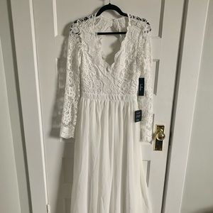 Lulus white floor length dress